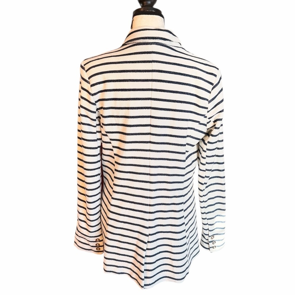 Joie Striped Blazer and White Pants Outfit - Picture 8 of 16